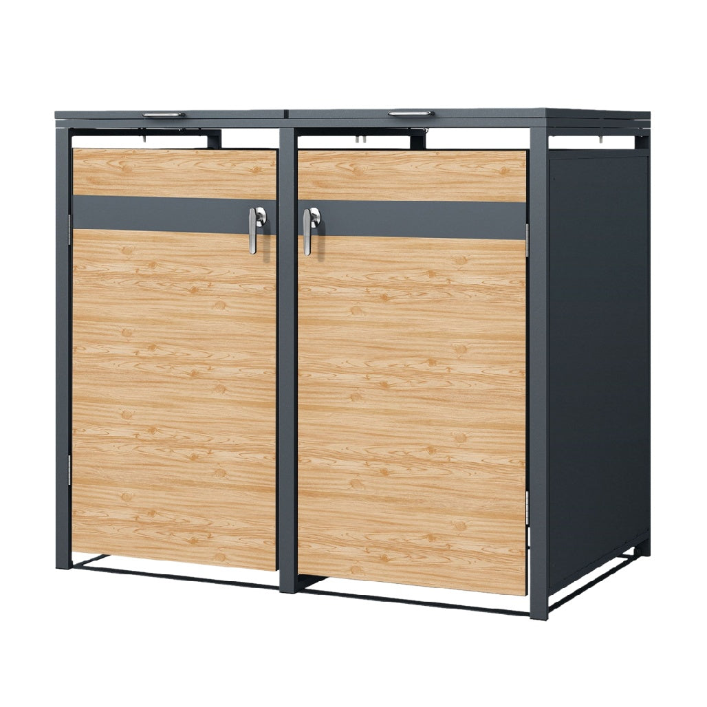 Storage cabinet for home organization in metal and wood - 90 x 45 x 75